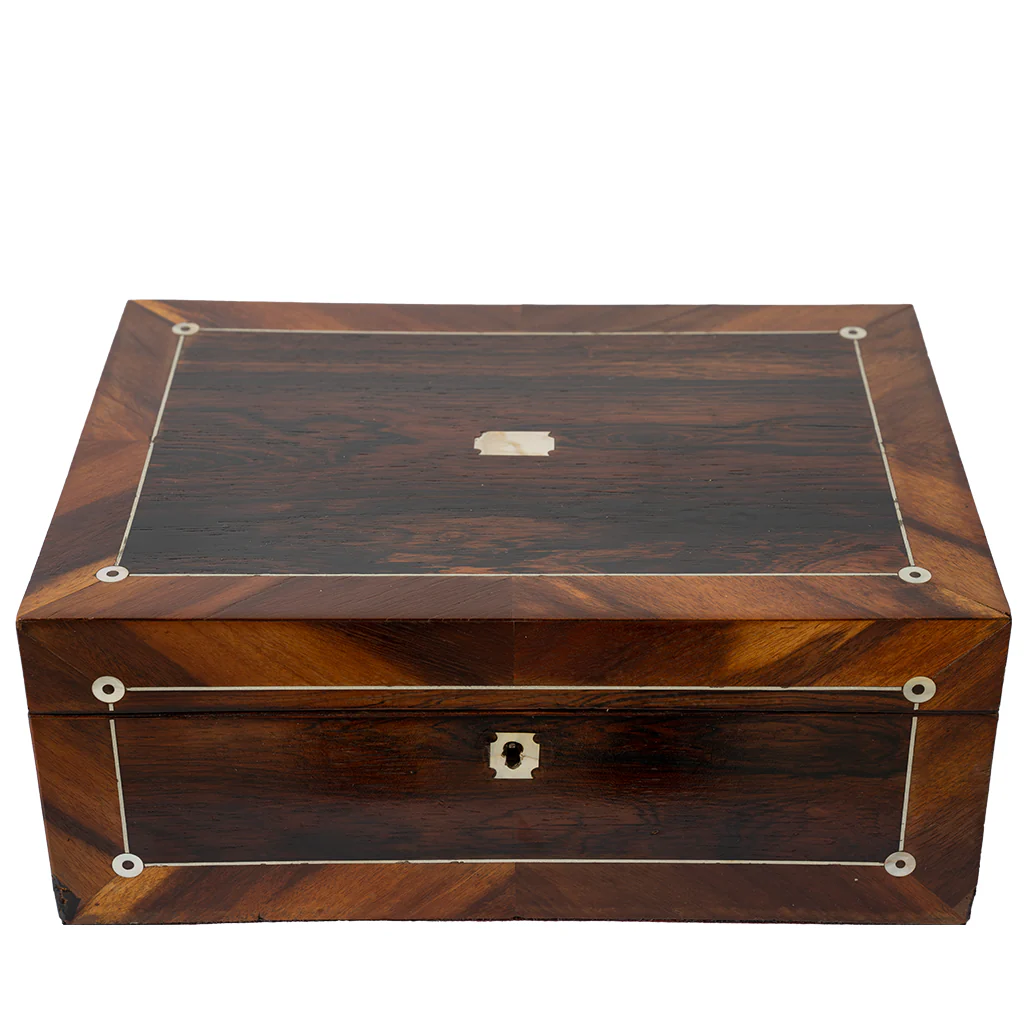 Antique Walnut & Mother of Pearl Box - Image 3