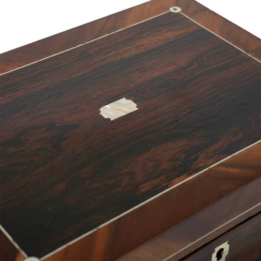 Antique Walnut & Mother of Pearl Box - Image 5