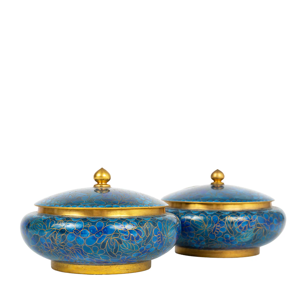 Blue Cloisonne Wide Jar - Image 3