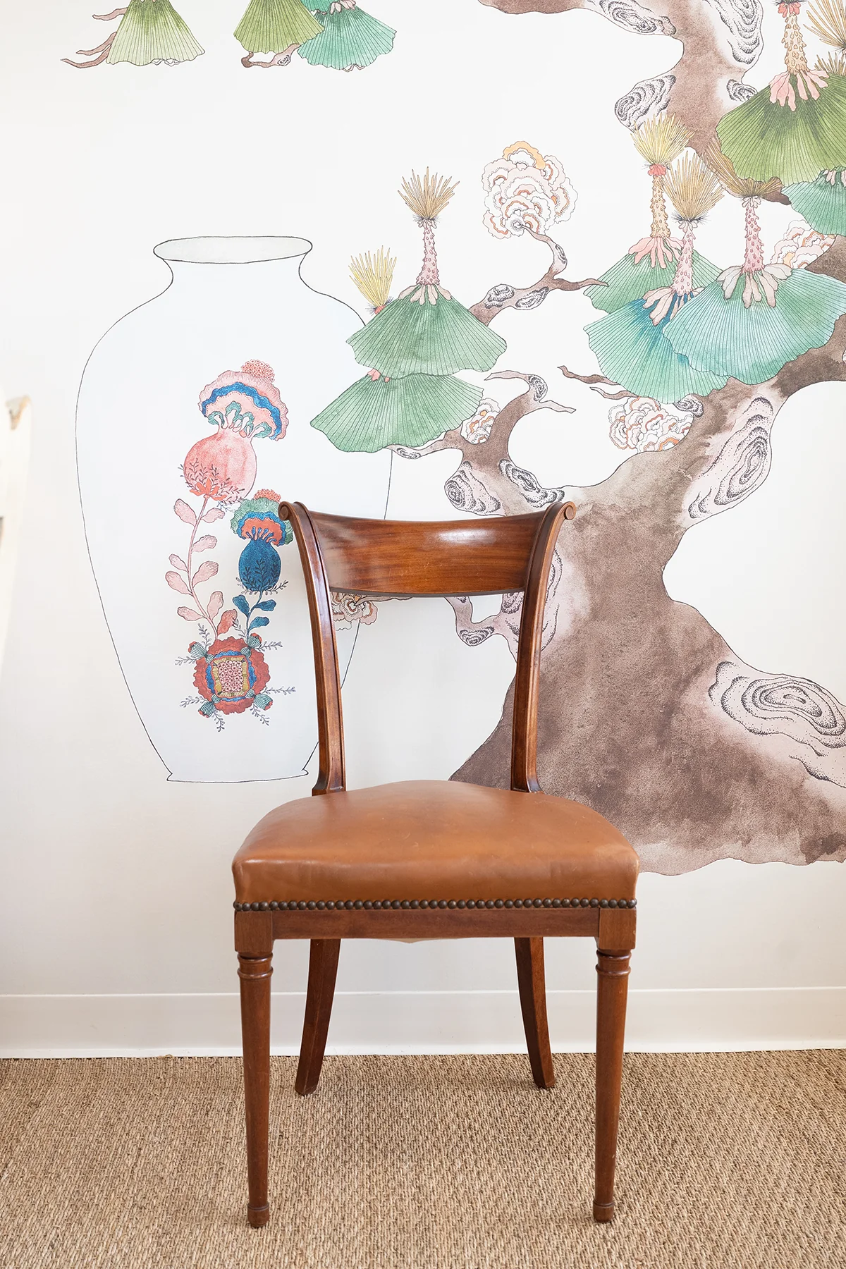 Brown Leather Vintage Dining Chair - Image 3