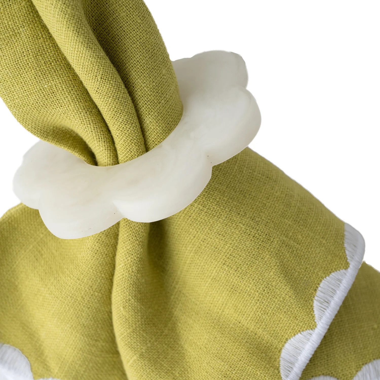 Daisy Napkin Ring, White - Image 3