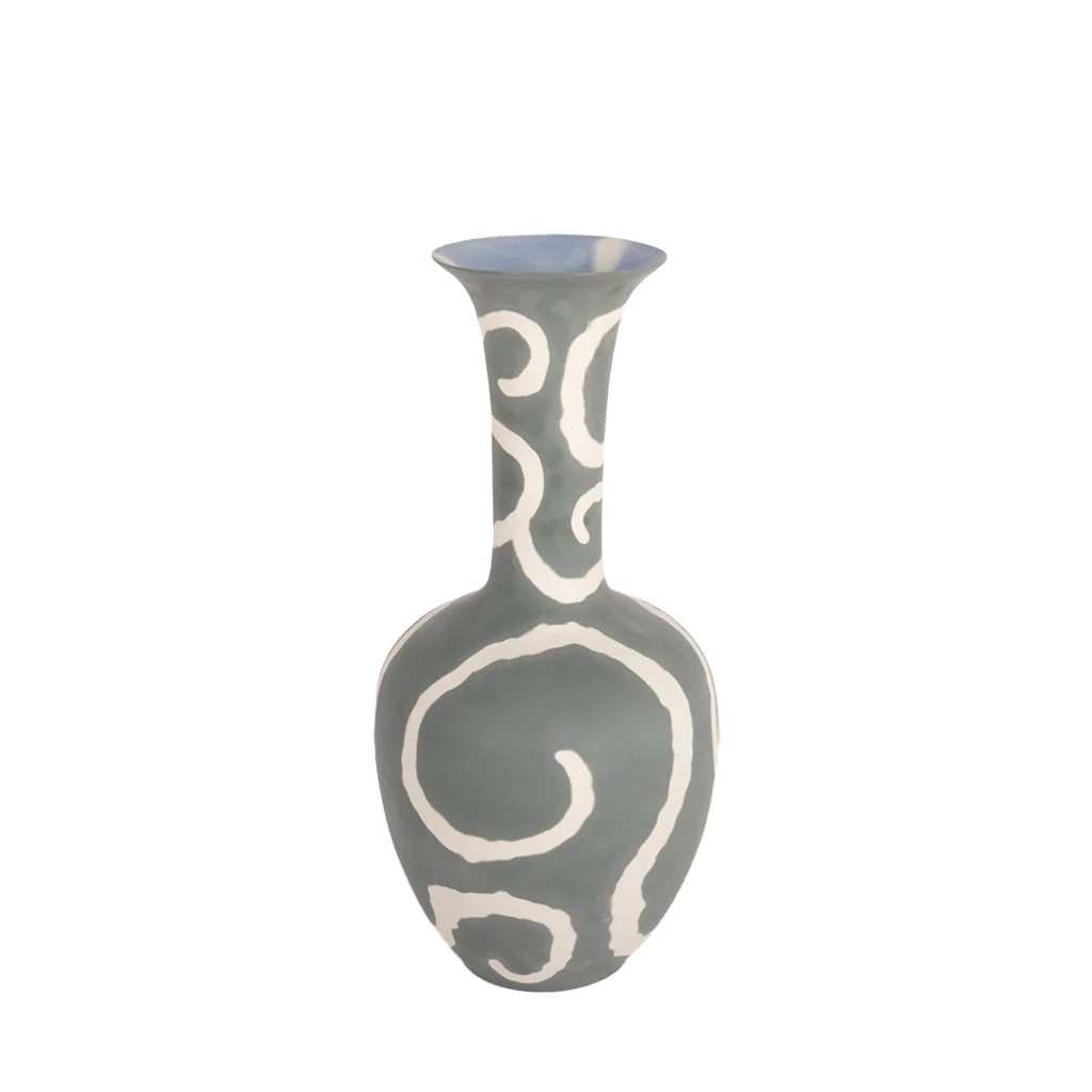 Grey Fluted Vase - Image 3