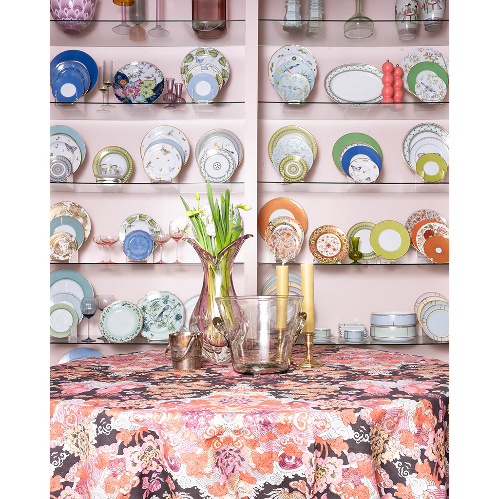 Magic Mountain Tablecloth, Chocolate Persimmon - Image 3