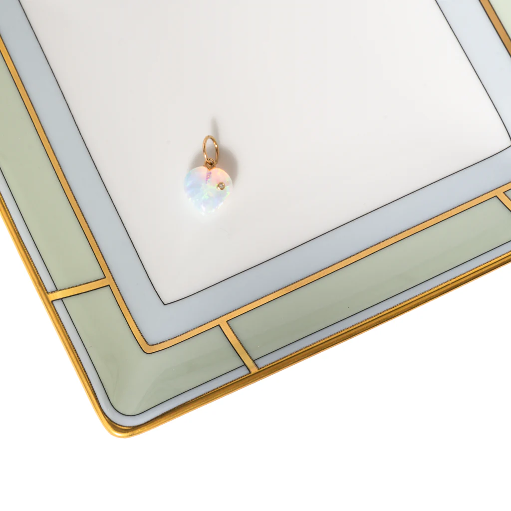 Petite Opal Puff Heart Charm - Image 3