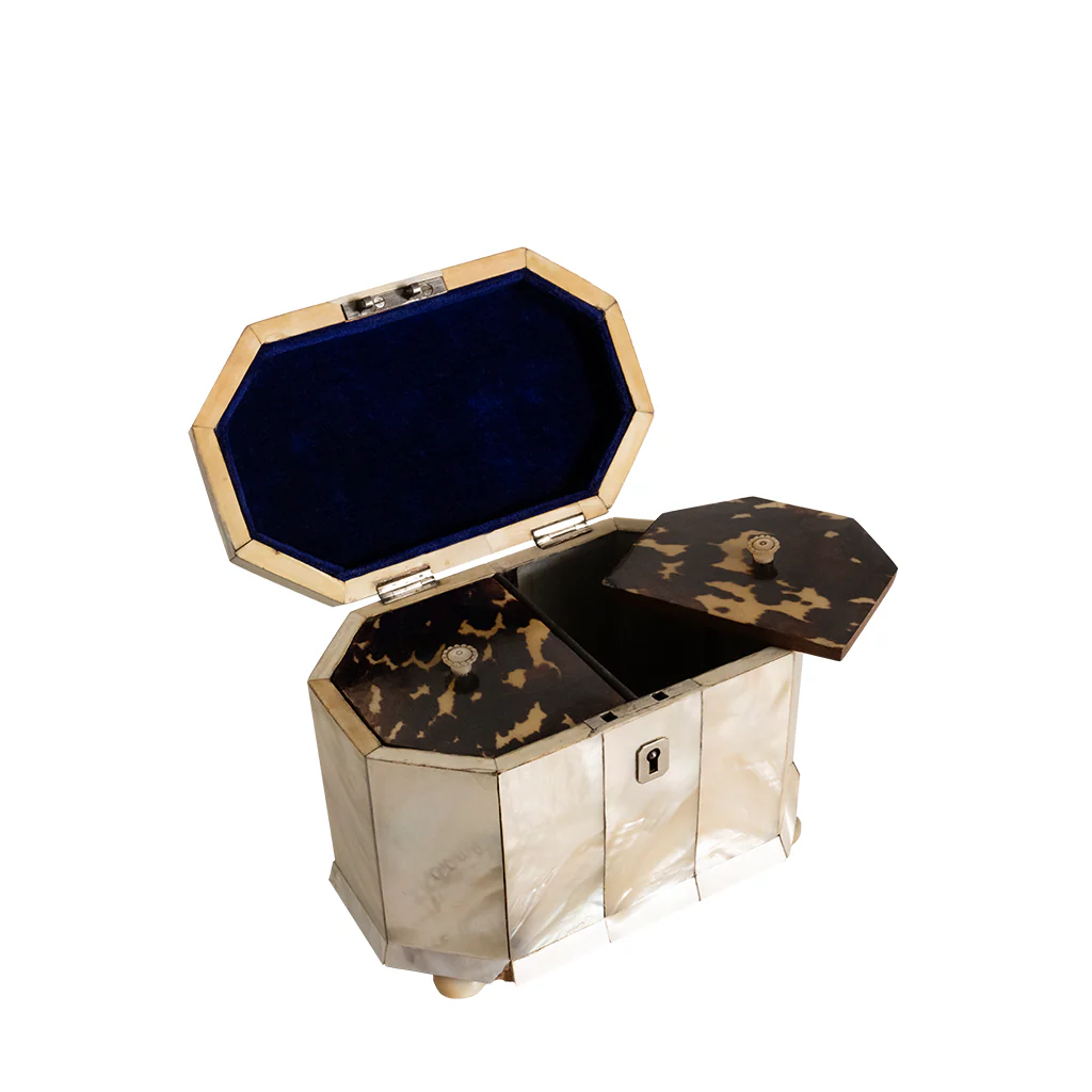 Tortoise and Mother of Pearl Tea Caddy - Image 3
