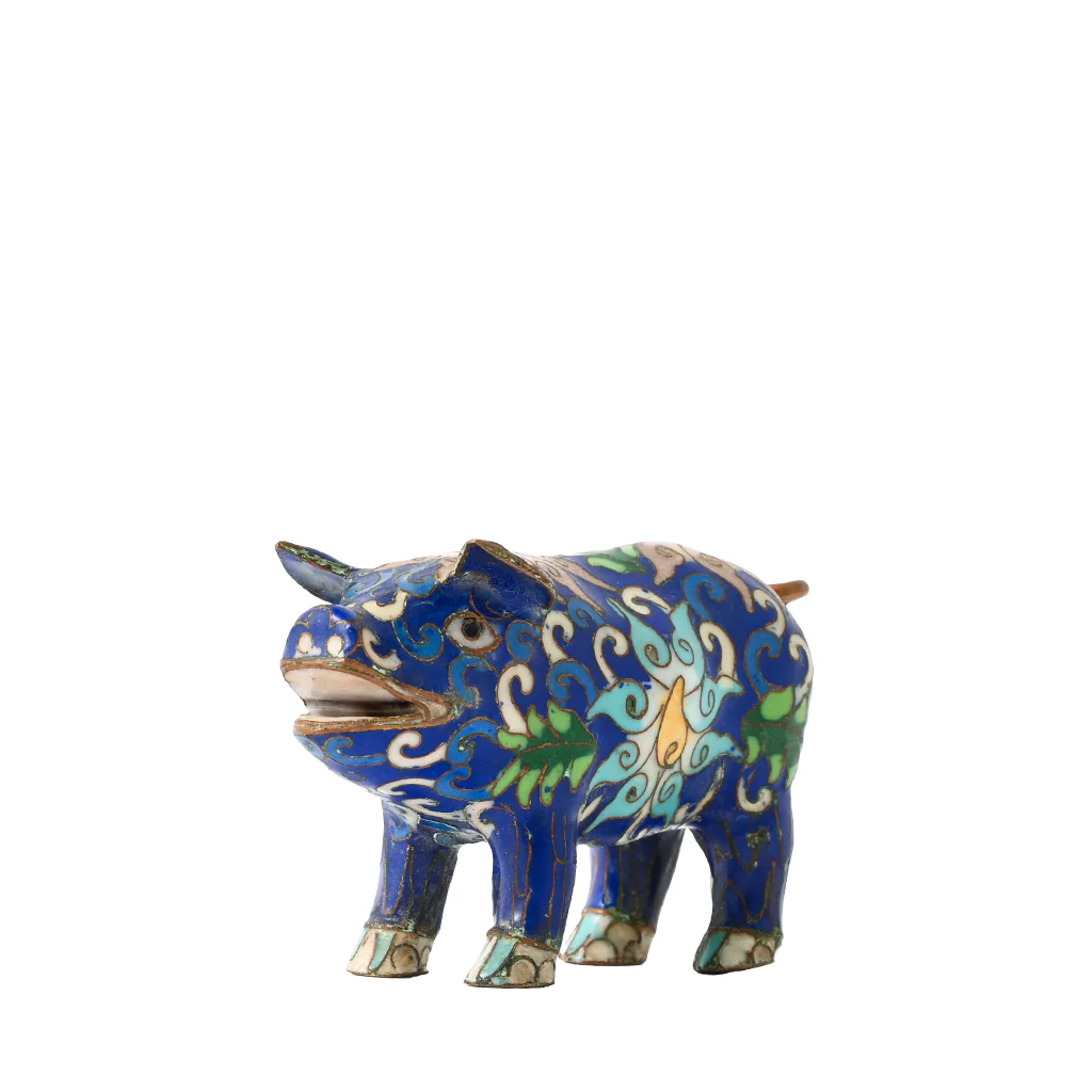 Vintage Cloisonne Pig - Image 3
