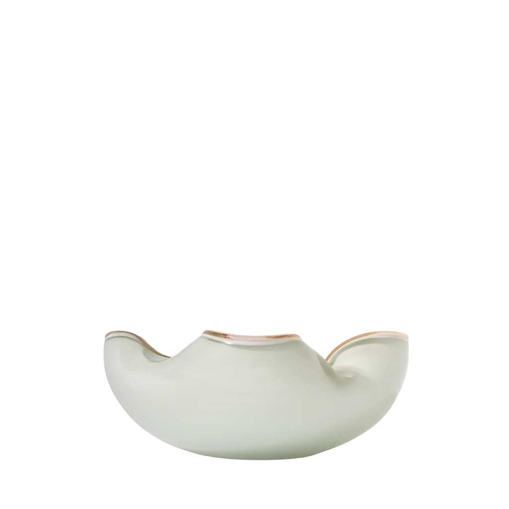 Vintage Pink Pinwheel Stripe Murano Bowl - Image 4